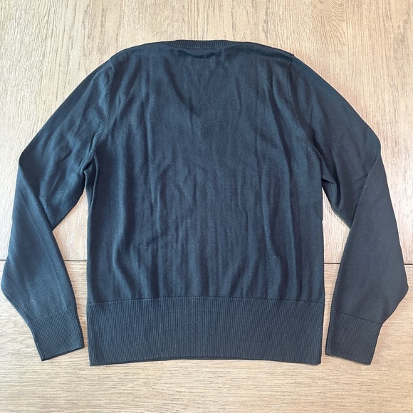 Sport Haley Cable Knit V-Neck Sweater Size Large Black - Picture 7 of 7